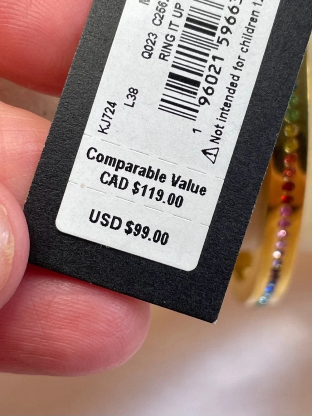 Kate Spade Ring It Up Gold Tone Pave Hinged Bangle Multicolored Bracelet - NWT - Picture 8 of 11